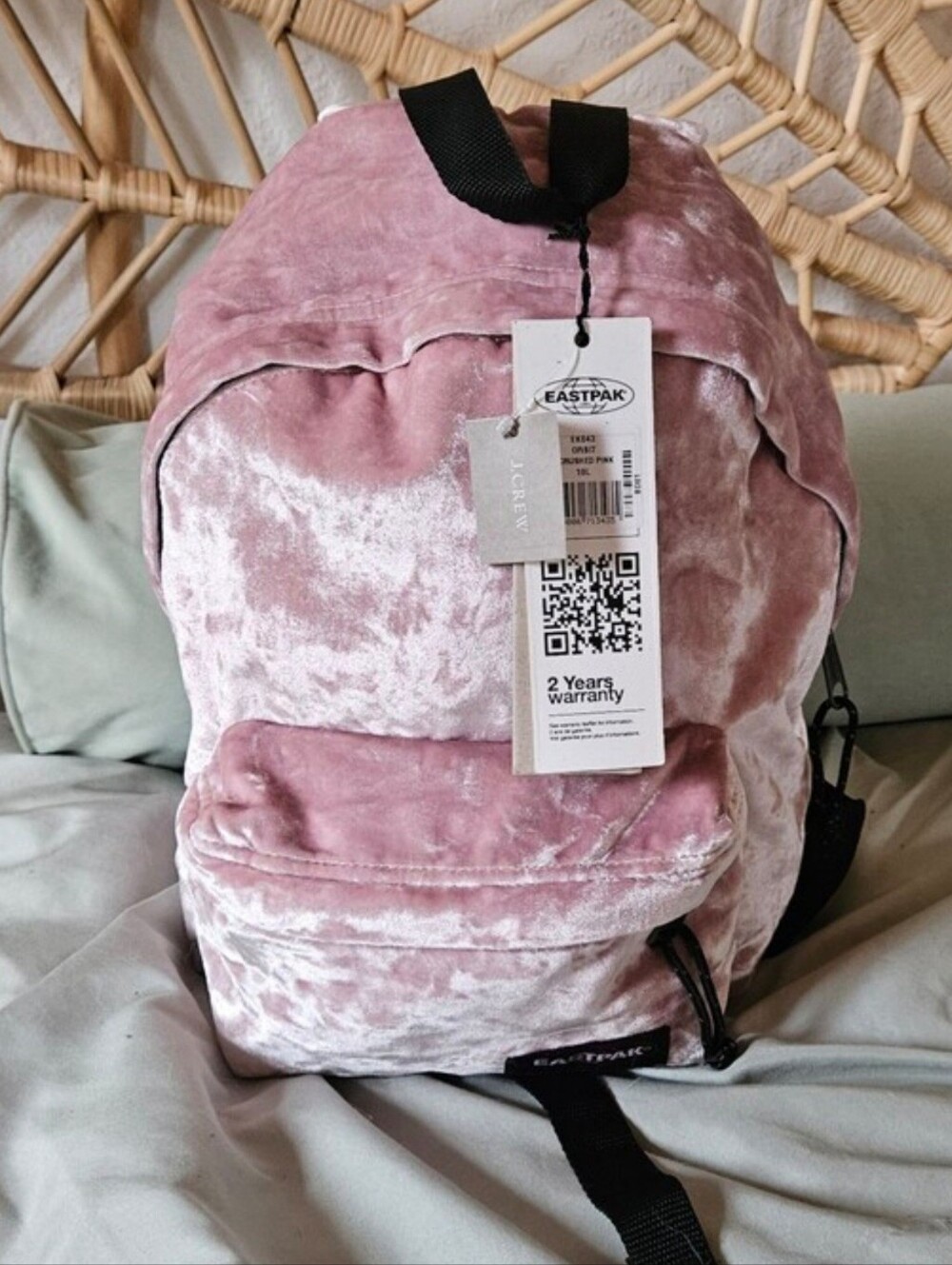 J Crew x Eastpak Pink Velvet Backpack NEW!